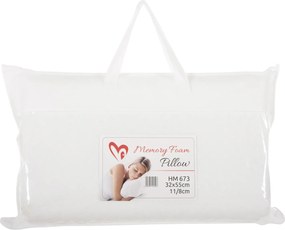 ΜΑΞΙΛΑΡΙ ΥΠΝΟΥ BEZEL HM673 MEMORY FOAM-ΛΕΥΚΟ ΥΦΑΣΜΑ 55x32Υεκ