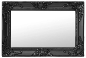 vidaXL Καθρέφτης Τοίχου με Μπαρόκ Στιλ Μαύρος 60 x 40 εκ.
