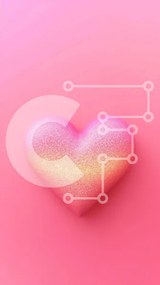 Intra Συλλεκτικό Ξύλινο Παζλ Plywood 4mm - Ροζ σχήμα καρδιάς αντικείμενο σε αφηρημένο φόντο Σε Ξύλινο Κουτί - Διαστάσεις Puzzle: 10x10 cm – 25 κομμάτια