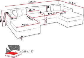 Γωνιακός καναπές Santos U-Kafe