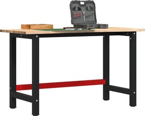 Πάγκος εργασίας vidaXL 140x60x81,5 cm μασίφ ξύλο δρυς
