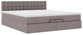 vidaXL Οθωμανικό κρεβάτι με στρώμα Taupe 160x200cm ύφασμα