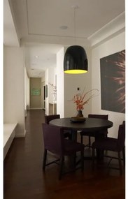 Κρεμαστό Φωτιστικό Οροφής LED 8,5W Dimmer Χειροποίητο Φυσητό Γυαλί Φ30cm Notte S3 Prandina 1623001810124 Μαύρο-Λευκό