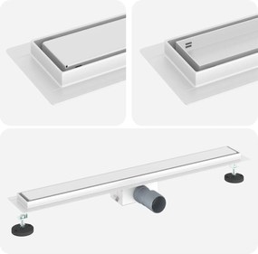 vidaXL 2 σε 1 εκροή ντους Ασημί 70 cm Ανοξείδωτο Ατσάλι 304