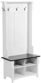 VEVOR Hall Tree Wooden Hall Tree with Bench 5 Hooks for Entryway &amp; Hallway