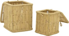 Καλάθι απλύτων Dremia Inart σετ 2 τεμαχίων φυσικό μπαμπού
