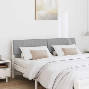 vidaXL Ταπετσαρισμένο κεφαλάρι Ανοιχτό γκρι 160 cm