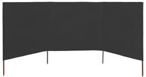 vidaXL Προστατευτικό Αέρα με 3 Πάνελ Ανθρακί 400 x 160 εκ. Υφασμάτινο