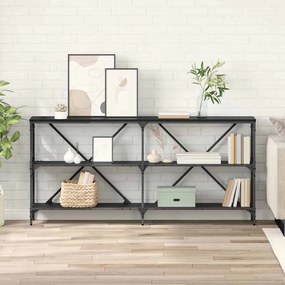 vidaXL Τραπέζι κονσόλας Μαύρη Οξυά 160 x 30 x 75 εκ Επεξεργασμένο ξύλο