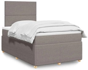 vidaXL Κρεβάτι Boxspring με Στρώμα Taupe 120x190 εκ. Υφασμάτινο