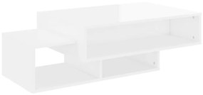 Τραπεζάκι Σαλονιού Γυαλιστερό Λευκό 105x55x32 εκ. Μοριοσανίδα - Λευκό