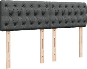 vidaXL Κρεβάτι Boxspring με Στρώμα Σκούρο Γκρι 140x200 εκ Υφασμάτινο