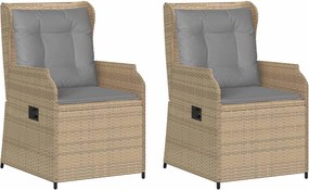 vidaXL Παγκάκι κήπου 2 pcs Μπεζ συνθετικό ρατάν