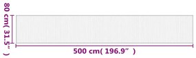 Χαλί Ορθογώνιο Ανοιχτό Φυσικό 80 x 500 εκ. Μπαμπού - Μπεζ