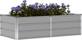 vidaXL Γλάστρα Ανοιχτό γκρι 160 x 80 x 45 cm Ατσάλι