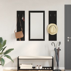 vidaXL Τοίχου Κρεμάστρα Μαύρη δρυς 96 x 1.5 x 90 εκ Επεξεργασμένο ξύλο