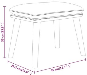 Υποπόδιο Ανοιχτό Γκρι 45 x 29,5 x 35 Υφασμάτινο 341424