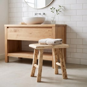 ΣΚΑΜΠΌ &amp; ΠΟΥΦ WOODY NAT SIDE STOOL ATMOSPHERA 140101