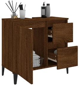Ντουλάπι Μπάνιου Καφέ Δρυς 65x33x60 εκ. Επεξεργασμένο Ξύλο - Καφέ