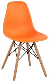 Chair with wooden legs and seat Twist PP Orange  46x50x82 cm