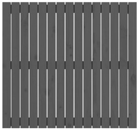 Κεφαλάρι Τοίχου Γκρι 95,5x3x90 εκ. από Μασίφ Ξύλο Πεύκου - Γκρι