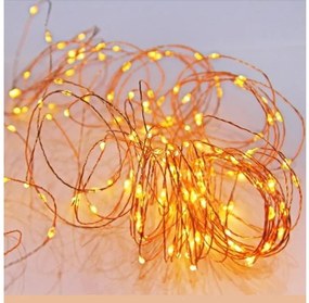 Λαμπάκια 200 MICRO LED 2200K IP44 Χρυσά με Πρόγραμμα+Σταθ.Χαλκού Σύρμα 30-289 Lumen-30-289-Κίτρινο 30-289