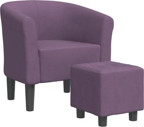 vidaXL Πολυθρόνα Μπάρελ Μοβ Υφασμάτινη με Υποπόδιο