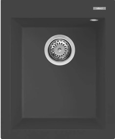 Elleci Quadra 100 - Νεροχύτης Κουζίνας Γρανίτη 41x50 - Nero Metal