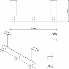 Κρεμάστρα Πόρτας 3 Θέσεων Grekon 303 Red