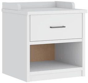 vidaXL Πάγκος διαδρόμου &quot;SANDNES&quot; Λευκό 45x40x50 εκ. Πεύκο μασίφ ξύλο