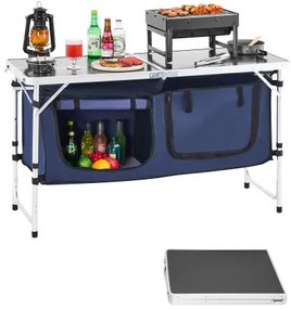 VEVOR Camping Kitchen Table Folding Portable Cook Station 3 Adjustable Heights