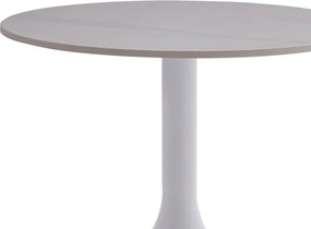 Βοηθητικό τραπέζι Fabron Inart λευκό sintered stone Φ50x52εκ