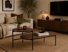ΤΡΑΠΕΖΆΚΙΑ ΣΑΛΟΝΙΟΎ KEMI 2SH WALN COFFEE TABLE ATMOSPHERA 197757A