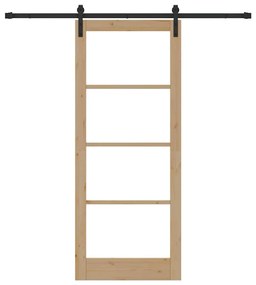 vidaXL Συρόμενη Πόρτα ORKDAL Καφέ 86 x 211 cm Μασίφ ξύλο πεύκου