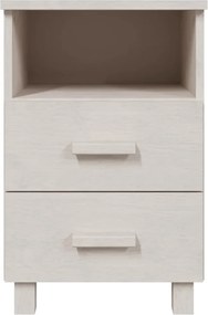 vidaXL Κομοδίνο HAMAR Λευκό 40x35x62 εκ. από Μασίφ Ξύλο Πεύκου