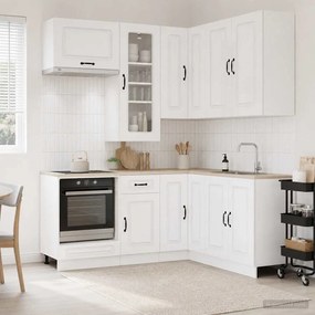 vidaXL Μονάδα κουζίνας KALMAR 8 pcs Γυαλιστερό Λευκό