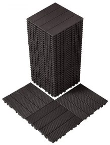 VEVOR Interlocking Deck Tiles 36 Pack 12"x12" Waterproof for Porch Dark Brown