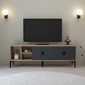 Έπιπλο Τηλεόρασης Sapphire Δρυς / Ανθρακί DECLOS 150x35x18