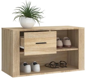 vidaXL Παπουτσοθήκη Sonoma Δρυς 80x35x45 εκ. από Επεξεργασμένο Ξύλο