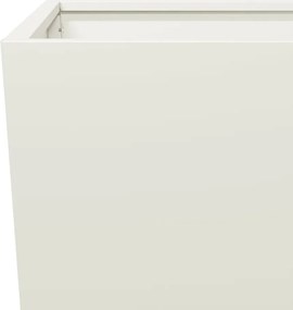 vidaXL Ζαρντινιέρα Κήπου Λευκό 35x35x75 εκ από Ατσάλι