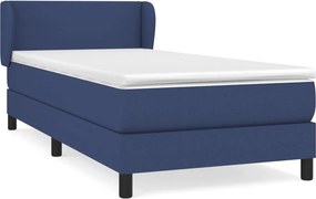 vidaXL Κρεβάτι Boxspring με Στρώμα Μπλε 90x200 εκ.Υφασμάτινο