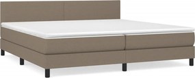 vidaXL Κρεβάτι Boxspring με Στρώμα Taupe 200x200 εκ. Υφασμάτινο