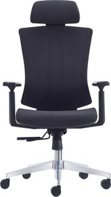 BF9600 Πολυθρόνα Γραφείου Διευθυντή, Βάση Αλουμινίου, Ύφασμα Μαύρο   1τμχ