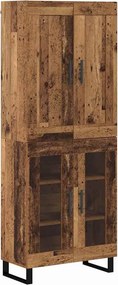 vidaXL Highboard 2 pcs Παλιό ξύλο 69,5 x 34 x 180 εκ.