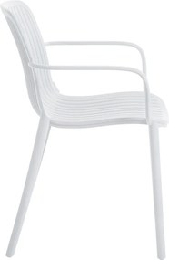 Πολυθρόνα Teragi στοιβαζόμενη pakoworld pp με UV protection λευκή 59x57x82εκ