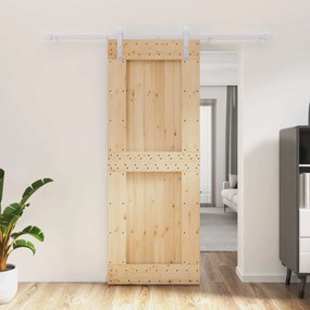 vidaXL Συρόμενη Πόρτα Φυσικό και Λευκό 80 x 210 cm