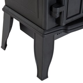 HOMCOM Ηλεκτρικό Τζάκι, Φλόγες LED, 1000/2000 W, Ρυθμιζόμενη Θερμοκρασία &amp; Φωτεινότητα, Μέταλλο, 39 x 23 x 56,5 cm