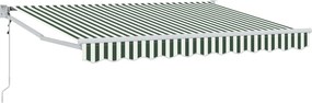 vidaXL Ηλεκτρικό Αναδιπλούμενο Σκίαστρο Πράσινο και Λευκό 2,5 x 2 m