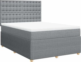 vidaXL Κρεβάτι Boxspring με Στρώμα Ανοιχτό Γκρι 140x200 εκ. Υφασμάτινο