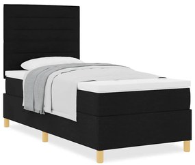 vidaXL Κρεβάτι με ελατήρια με στρώμα Μαύρο 100 x 200 cm ύφασμα